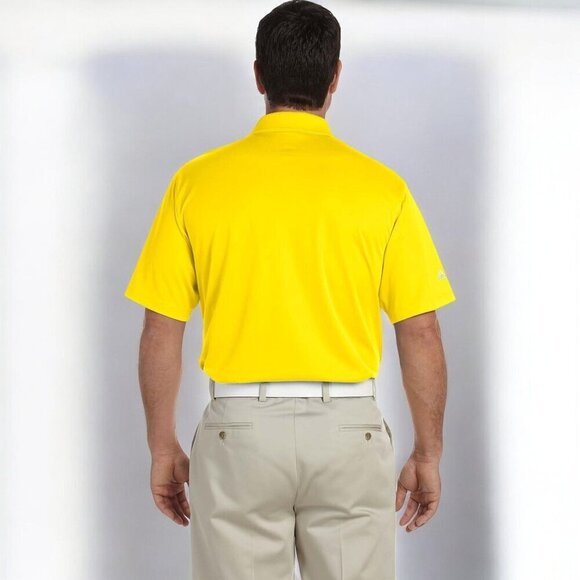 Adidas Mens Golf Climalite Yellow Puremotion Short Sleeve Polo Shirt NEW Medium - Picture 3 of 8